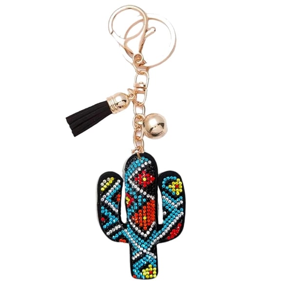 Aztec Cactus Keychain