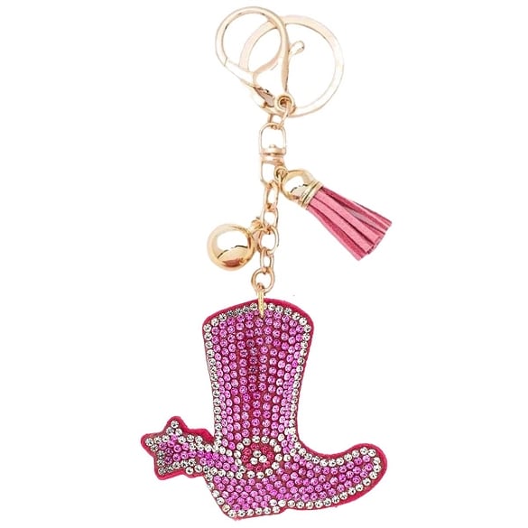 Pink Boot Keychain