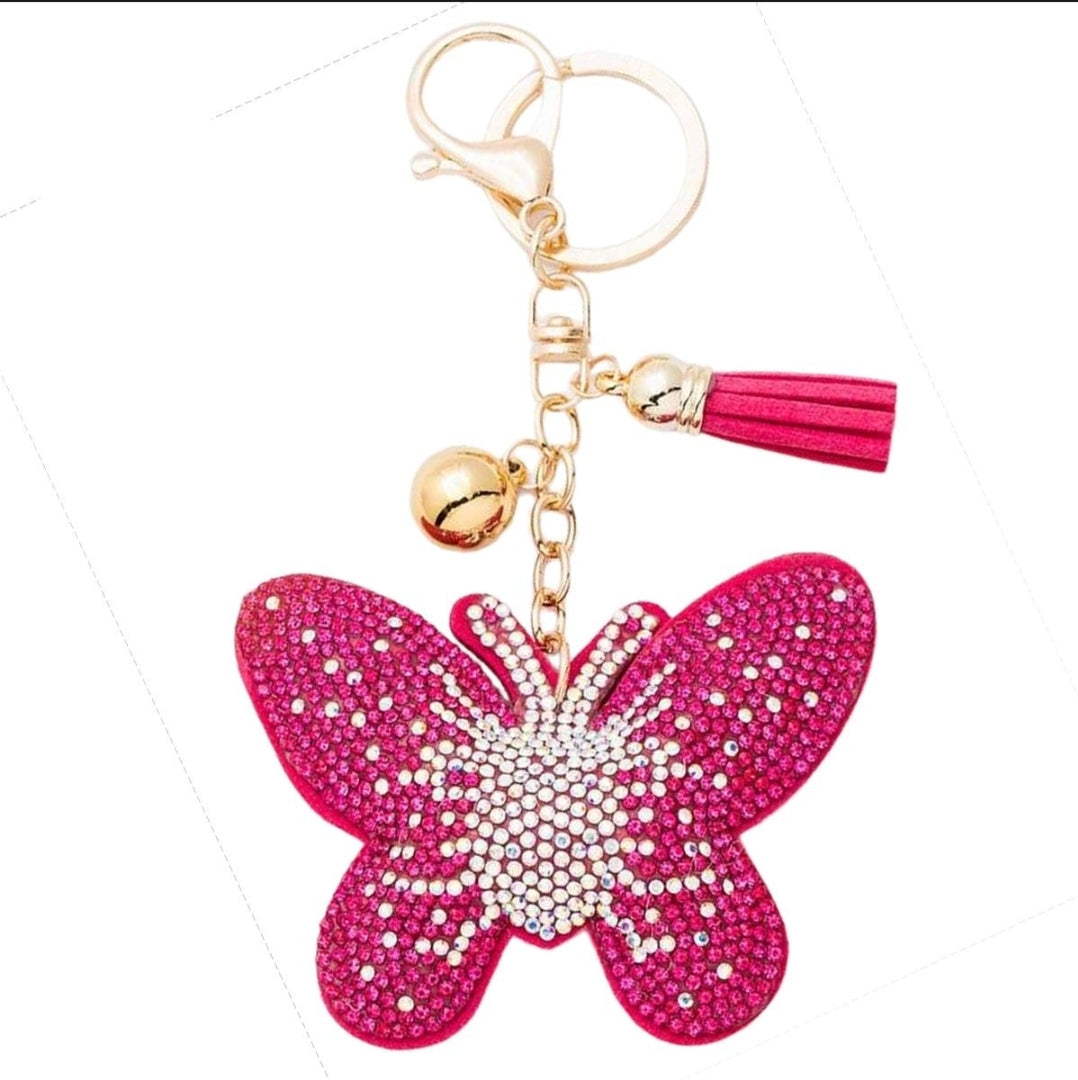 Pink Butterfly Keychain