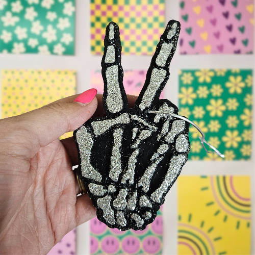 Skeleton Peace Sign